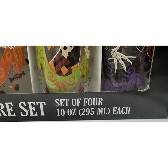 The Nightmare Before Christmas Glassware Set of 4 Glasses Disney Tim Burton 10oz - Picture 7 of 12